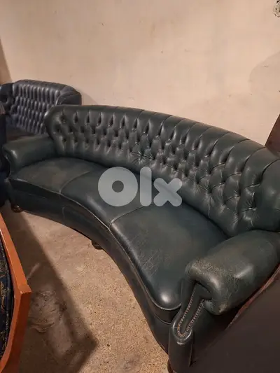 corner sofa chesterfield genuine leather original England