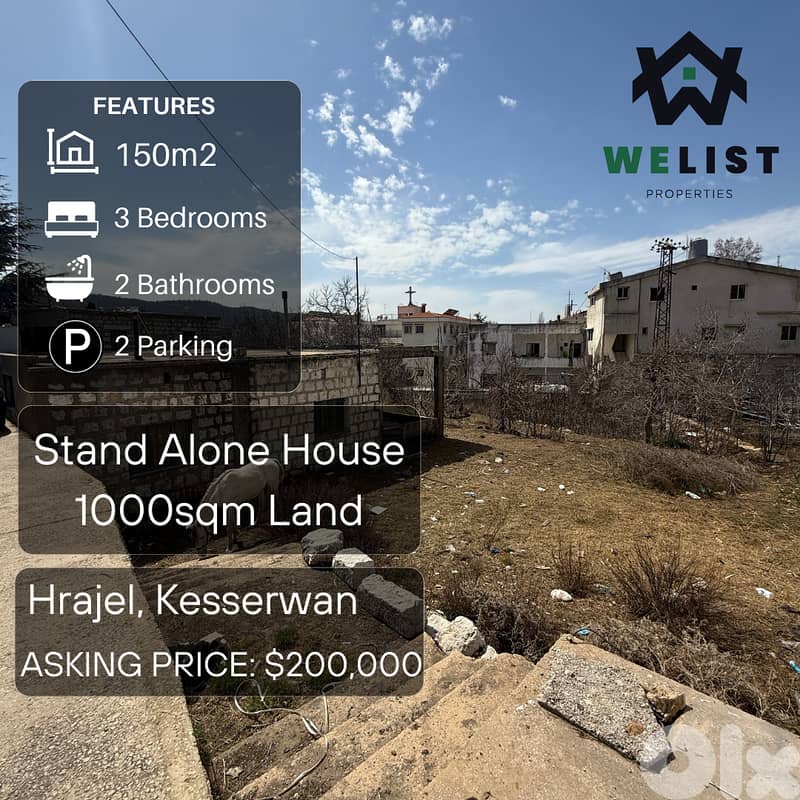 Stand Alone Old House on a 1000sqm Land for sale in Hrajel 0