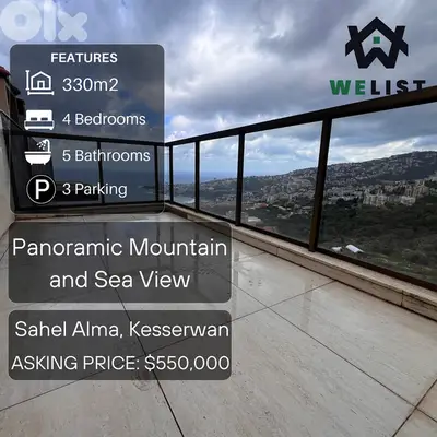 330sqm Duplex Apartment for sale in Sahel Alma - Jounieh