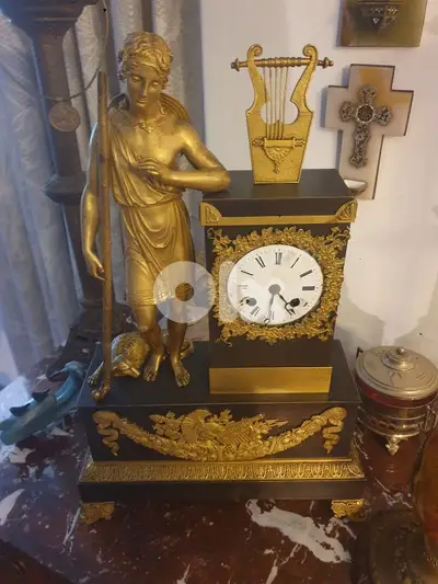 clock french empire bronze