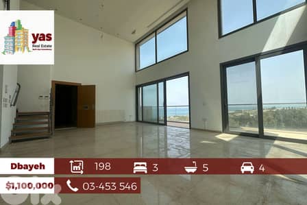 Dbayeh/Waterfront 198m2 | 200m2 Terrace | Gated Community |Sea View|MJ