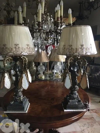 pair of Tiffany table lamps