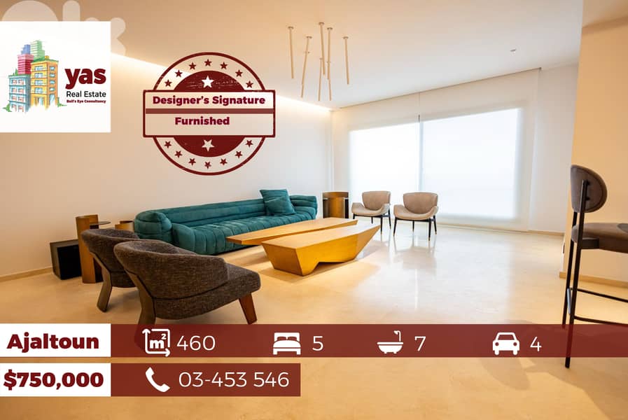 Ajaltoun 460m2 | Duplex | Designer’s Signature | FURNISHED | View | 0