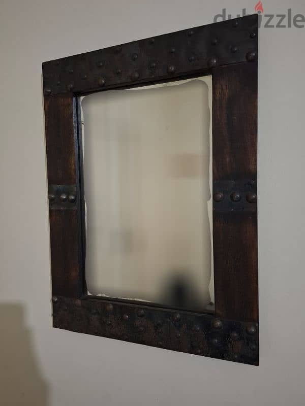 Dark Wood Handmade Antique Style Mirror 1