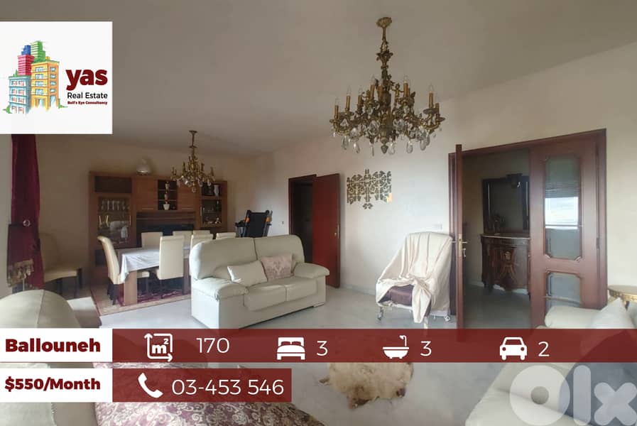 Ballouneh 170m2 | Furnished | Rent | Panoramic View | Calm Area | KS 0