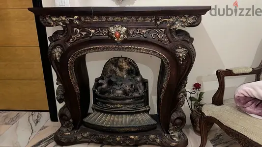 Chimney console and mirror