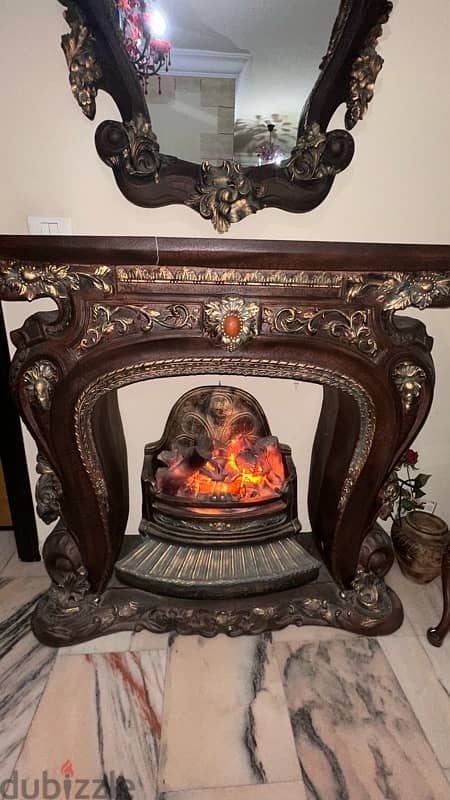Chimney console and mirror 1