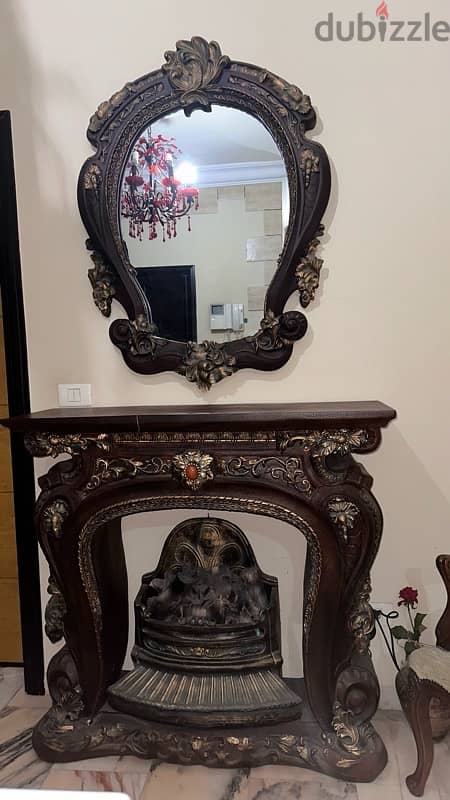 Chimney console and mirror 2