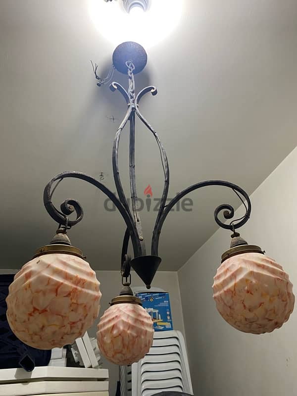 vintage mid century 3 globes Lustre 0