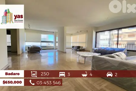 Badaro 250m2| Semi-furnished | Well maintained | Luxury | PA |