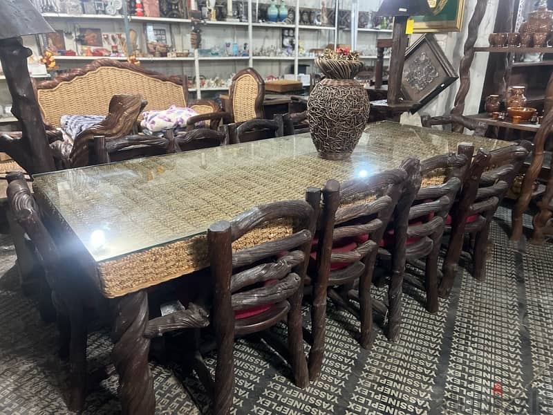 dining table 10 chairs solid wood 0