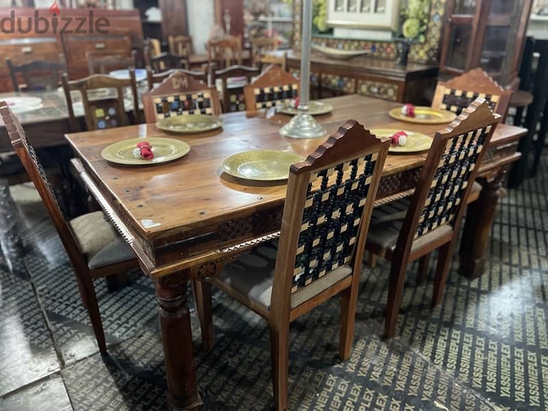 dining table solid wood teak maseef 0