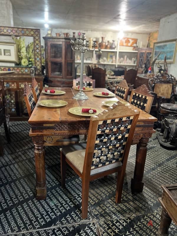 dining table solid wood teak maseef 13