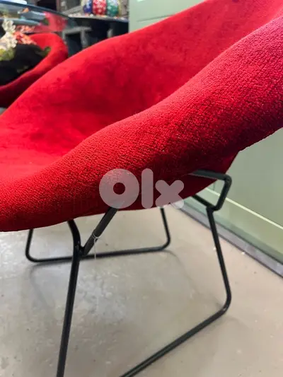 high quality red chair with metal base