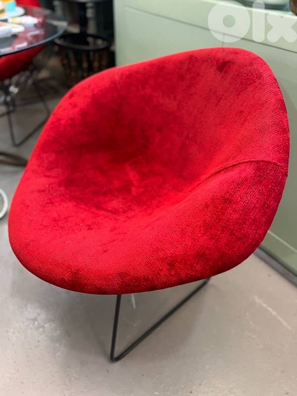 high quality red chair with metal base 1