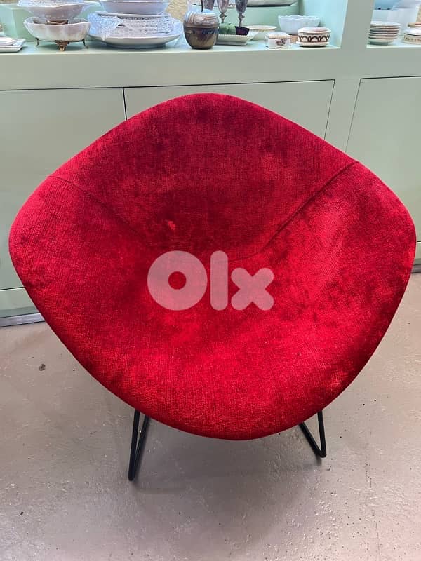 high quality red chair with metal base 3