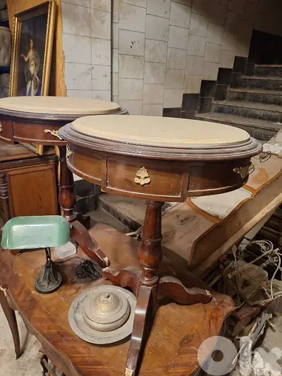 طقم طاولات مميز ناعم خشب زين وج رخام عدد٢ لقطة