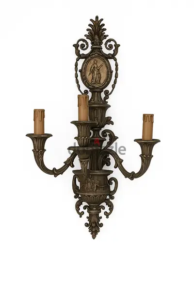 Mariner Antique Spanish Bronze Wall Sconce–  Neoclassical Empire Style