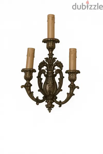 Mariner Antique Spanish Bronze Wall Sconce –3 Arm Rococo Revival Style