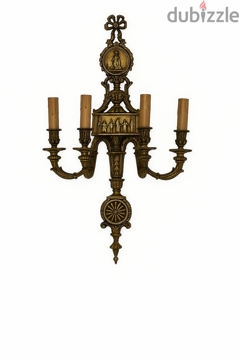 Mariner Antique Spanish Bronze Wall Sconce– Neoclassical Empire Style 0