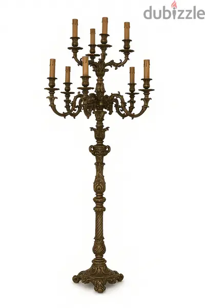 Mariner Antique Spanish Bronze Candelabra Floor Lamp – Rococo Revival