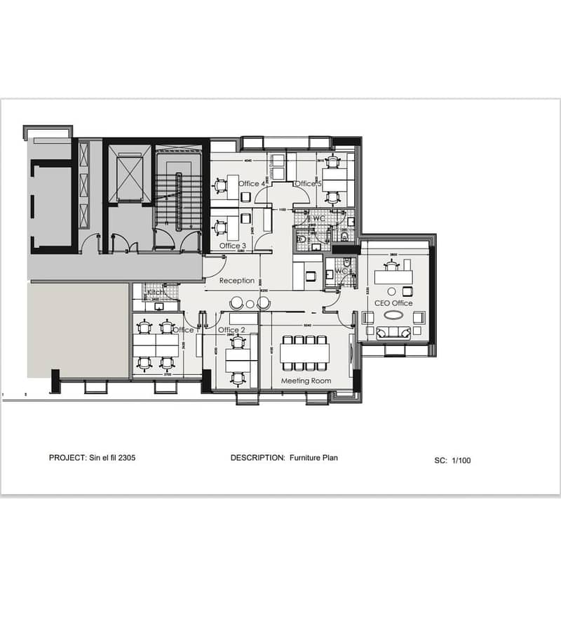 200 Sqm | Super deluxe Office for rent in Sin el Fil 0