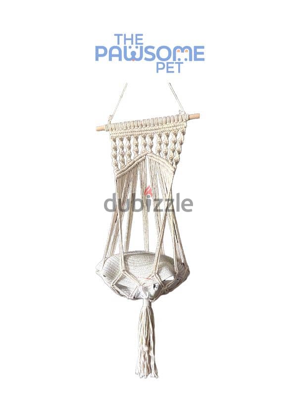Pawsome's macrame hammock 11