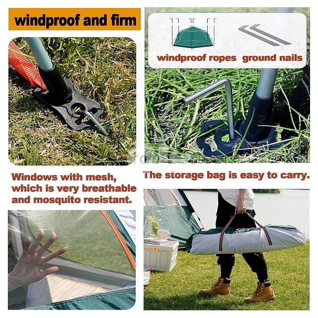 Automatic Pop-Up Camping Tent for 6-8 Campers – 2 Doors & Mesh Windows 10