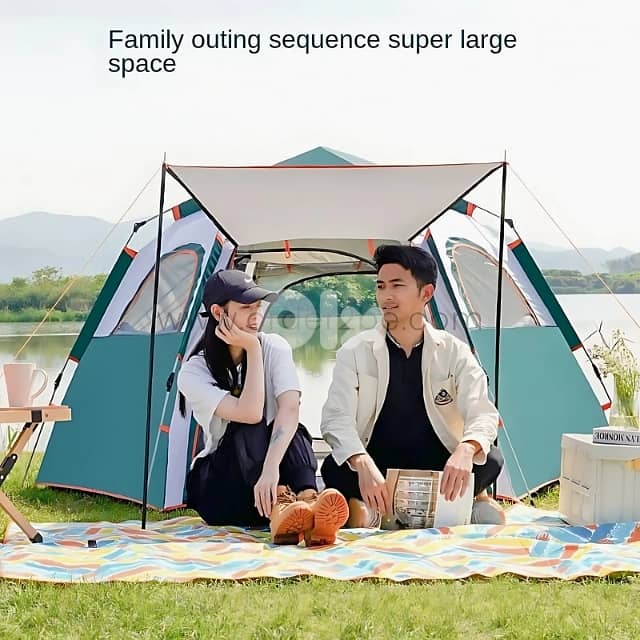 Automatic Pop-Up Camping Tent for 6-8 Campers – 2 Doors & Mesh Windows 4
