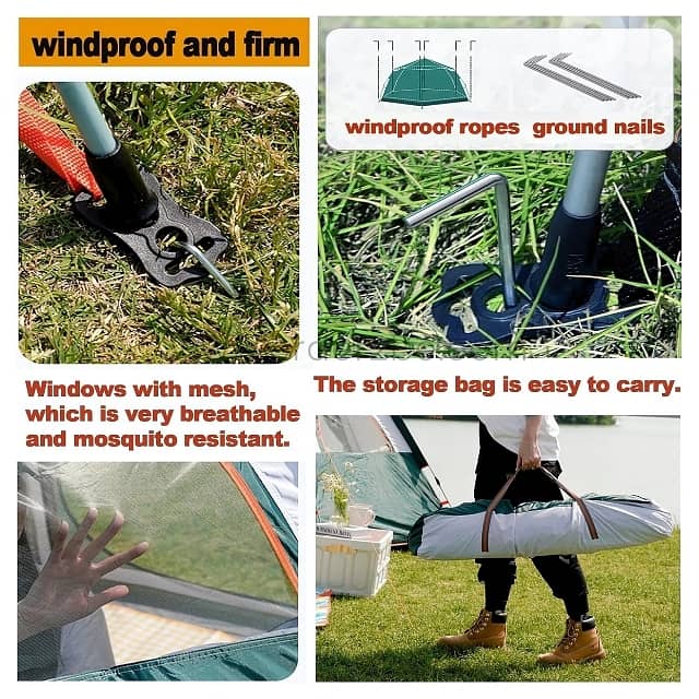 Automatic Pop-Up Camping Tent for 6-8 Campers – 2 Doors & Mesh Windows 10