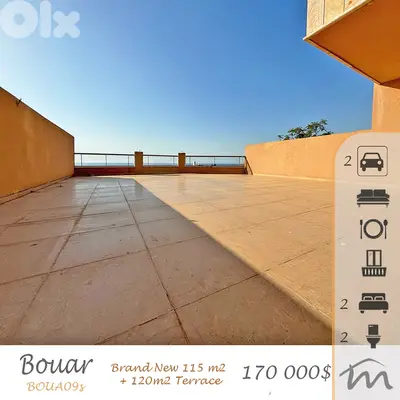 Bouar | 1 Minute From Highway | 115m² + 120m² Terrace | Open Sea View