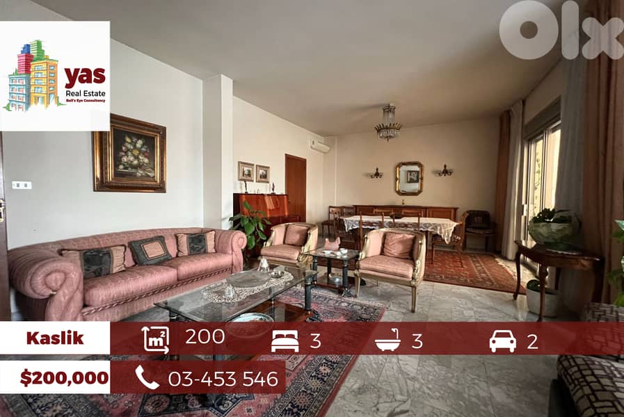 Kaslik 200m2 | Well Maintained | Panoramic View | Prime Location | EH 0