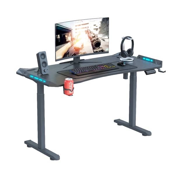 electric Adjustable height 120cm and 140cm rgb gaming desk 0