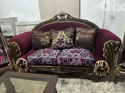 طقم كنبايات خشب زان حفر 7 قطع