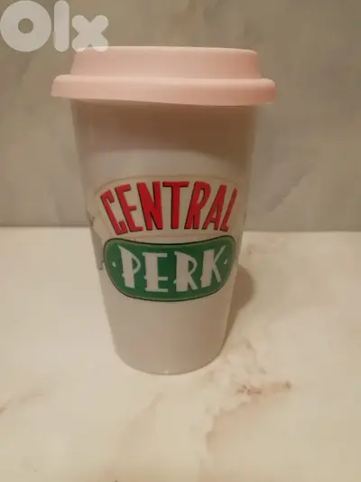 Central Perk "FRIENDS" TV show promotional ceramic mug silicone lid 15