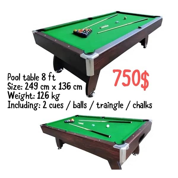 Pool table Billiard 8 ft 0