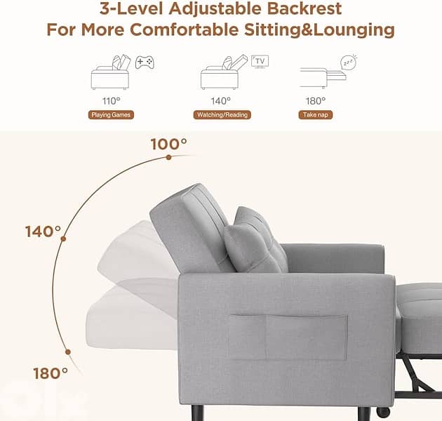 sofa bed grey color 2