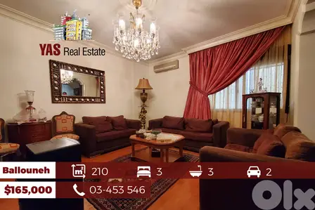Ballouneh 210m2 | Excellent Condition | Luxurious | Catch | TO