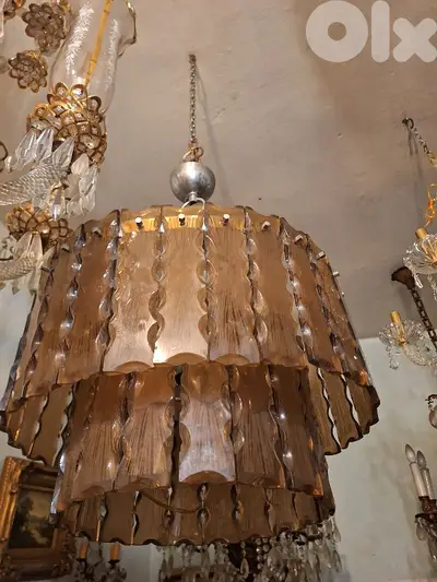 Italian Zero Quattro-Fontana Arte Frosted Glass Chandelier