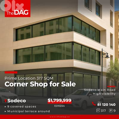 Prime Location 317 SQM Corner Shop for Sale in Sodeco - محل للبيع