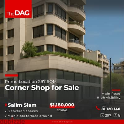 Prime Location 297 SQM Corner Shop for Sale in Salim Slam - محل للبيع