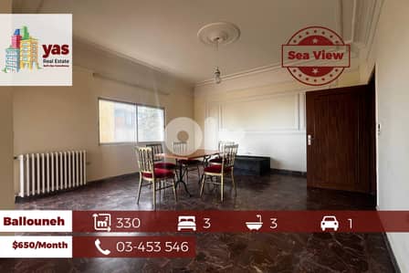 Ballouneh 330m2 | Well Maintained | Rent | Sea View | KS/EL |