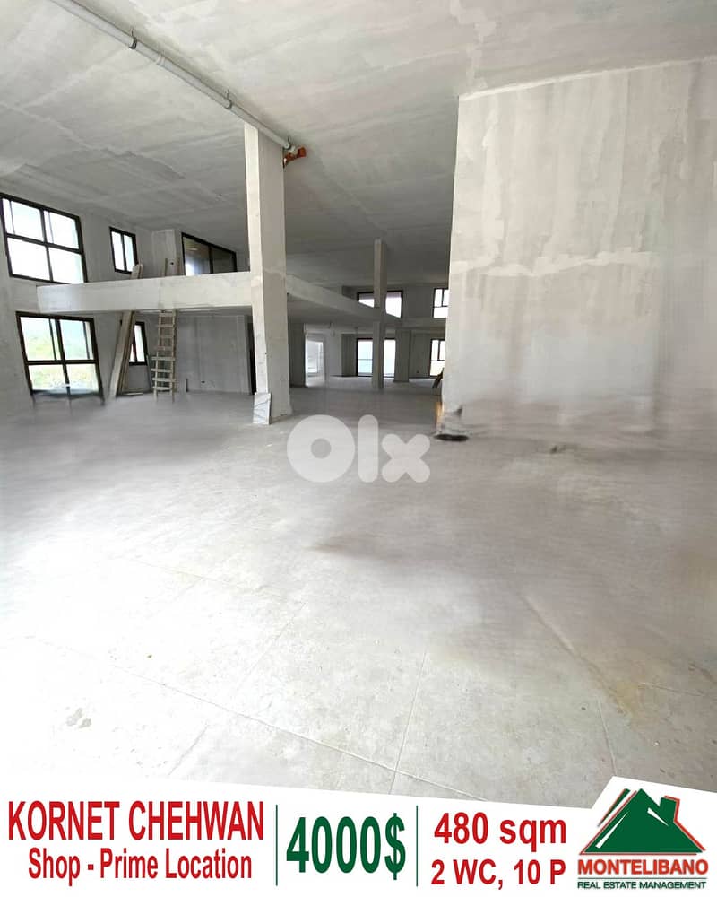 Prime Location 480 sqm Shop for Rent in Kornet Chehwan with View !!! 0