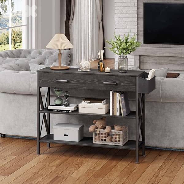 Industrial Entryway Table with 3-Tier 0