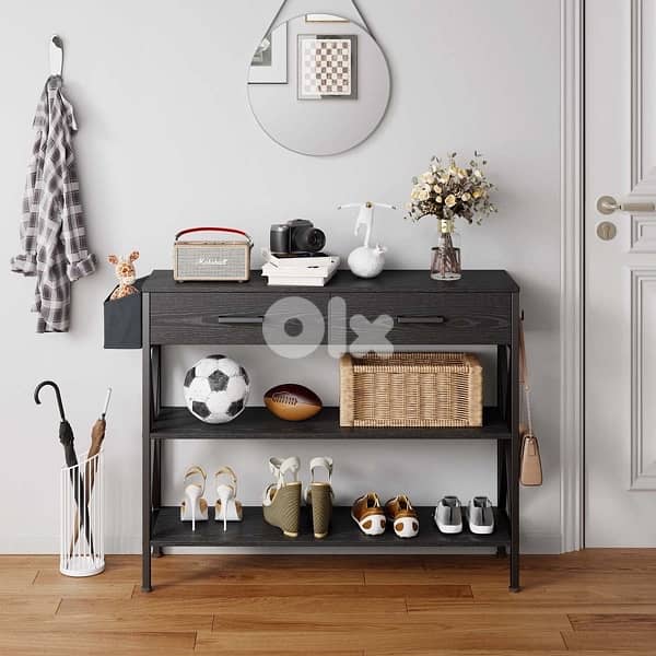 Industrial Entryway Table with 3-Tier 2