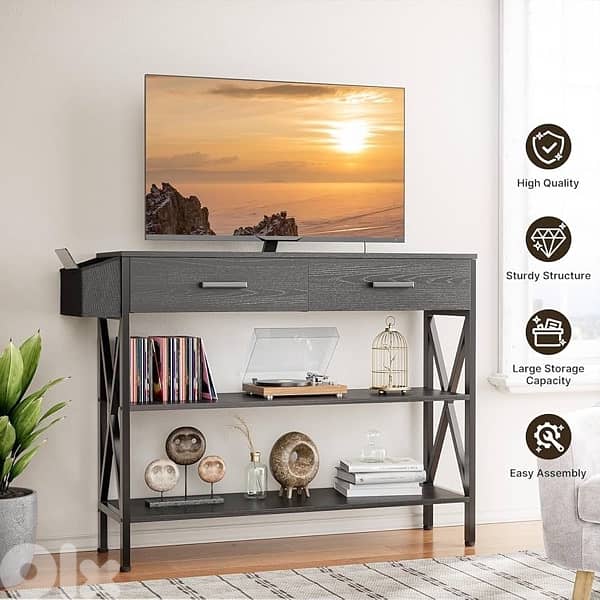 Industrial Entryway Table with 3-Tier 4