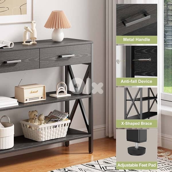 Industrial Entryway Table with 3-Tier 7