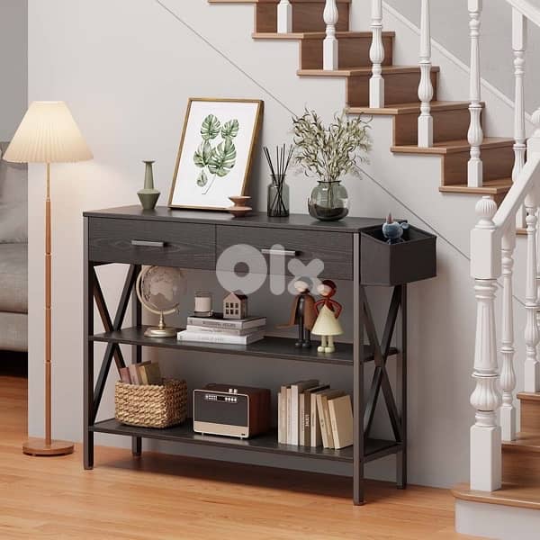 Industrial Entryway Table with 3-Tier 9