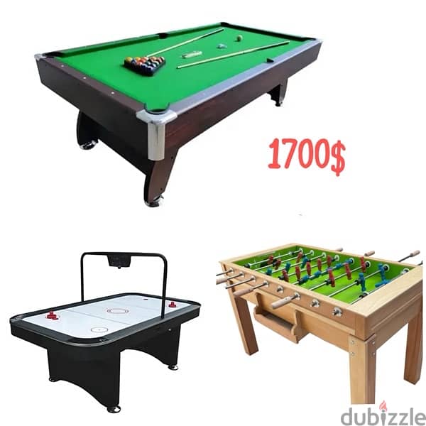 Pool table / Hockey / Babyfoot Package 0