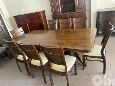 طاولة سفرة خشب نسيف 8 كراسي
